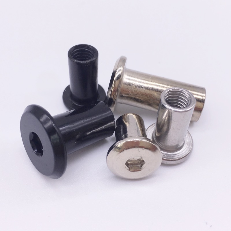 Furniture Hardware Barrel Nut - Wkooa m6 m8 m10 1/4-20バレルナットブラックフラットヘッド六角ソケットスリーブ家具ハードウェアパック50