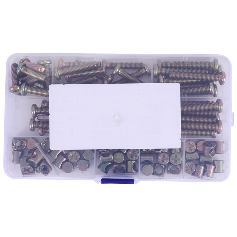 Furniture Hardware Barrel Nut - DT17 ベビーベッド用ネジボルトキット M6 六角ソケットキャップ バレルナット詰め合わせ 100個入り