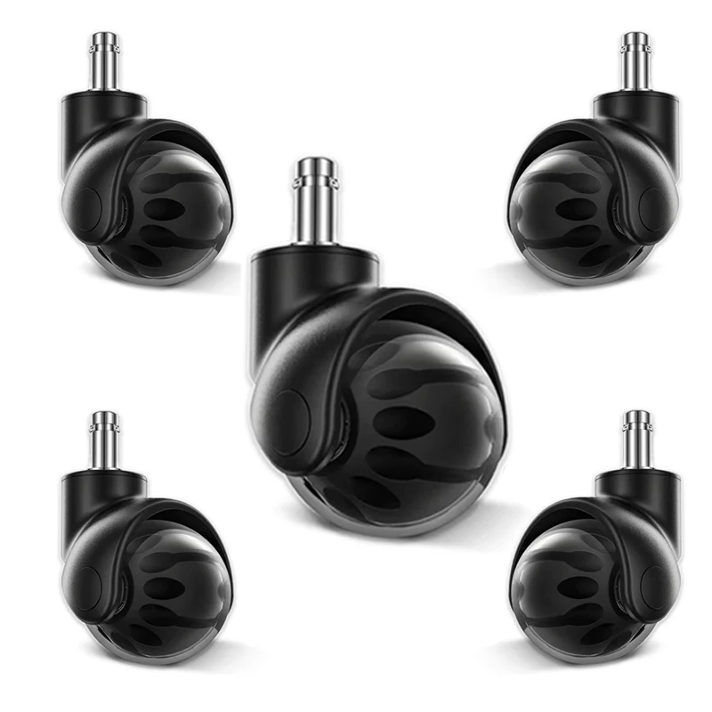 Furniture Screw Type - （5個入り）2インチのボール型キャスター。オフィスチェアや家具用。ナイロン製、PUコーティング。M11*22のネジ穴付き。汎用チェア用。