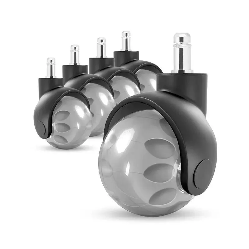 Furniture Screw Type - (5個セット) 2インチボール型家具オフィスチェアホイール ナイロンPUキャスター M11*22ネジ式アースホイールインサート 一般チェア用