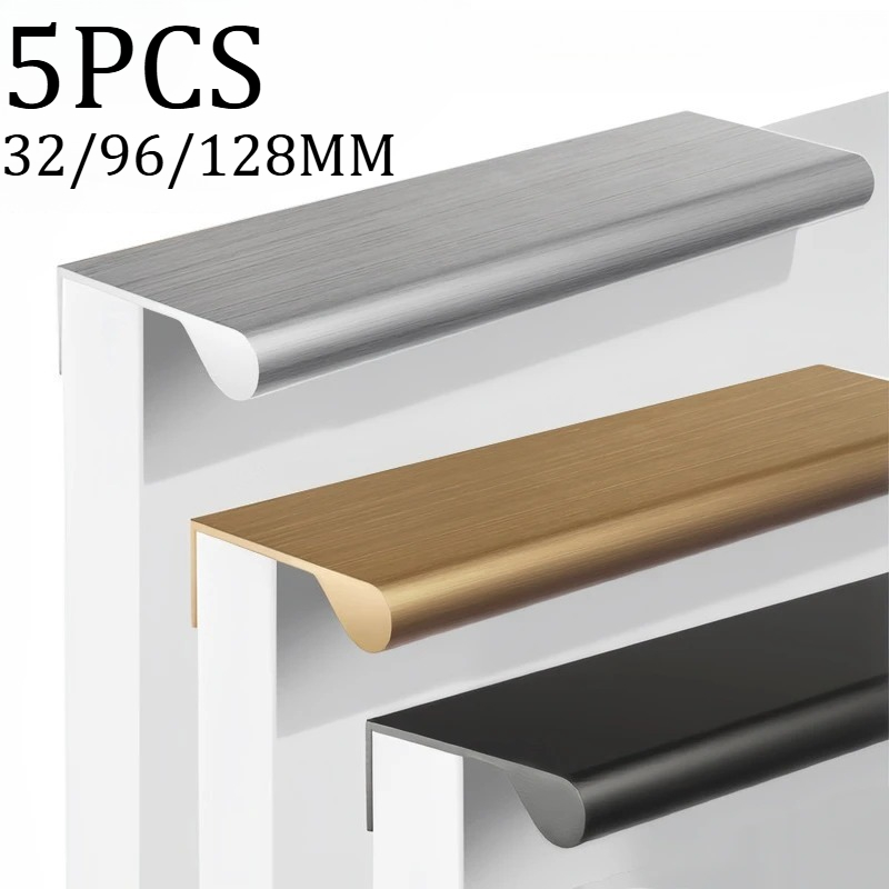 Furniture Hardware Nut - 5 個のサイドマウントハンドルアルミベースのキャビネットハンドル隠し取り付けロングハンドルキャビネット/家具用引き出しハンドル