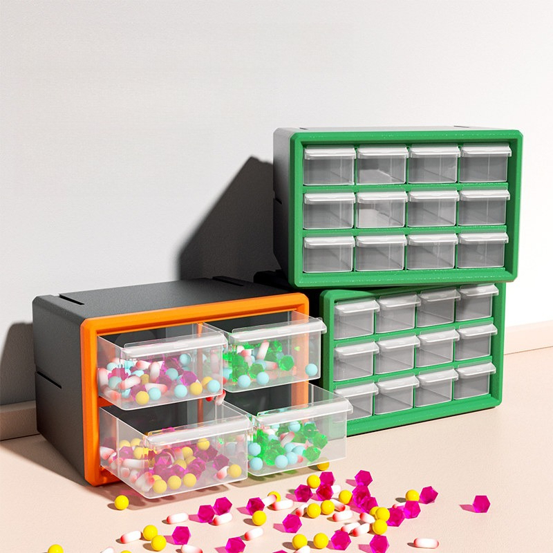 Furniture Screw Type - 引き出し式ツールボックス | 積み重ね可能なプラスチック製オーガナイザー、小物、DIYクラフト、ハードウェアネジ収納用マルチグリッド付き JT40