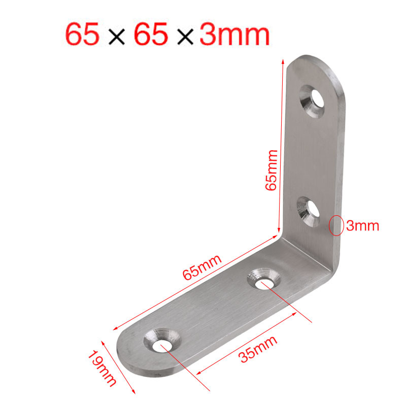 Furniture Screw Type - ネジ付き304ステンレス鋼コーナーコードL型ブラケット、90度直角パーティション家具用ファスナーコネクター