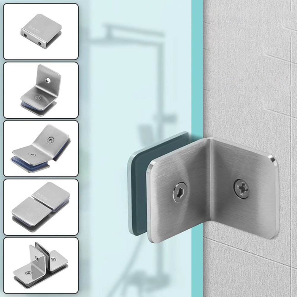 Furniture Hardware Connectors - ステンレス鋼90 ° ガラス固定クリップコネクタシャワールーム固定コーナーコードフレームレスガラス固定ブラケット家具ハードウェア