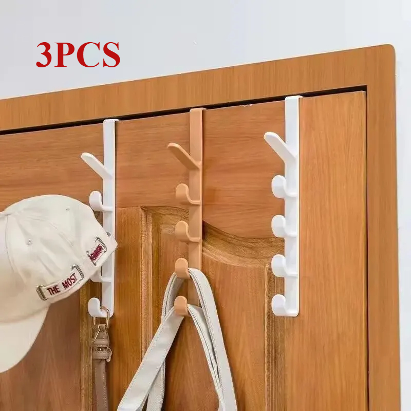 Furniture Hardware Accessories - ドアの後ろの3個のコートフックハンガードアキャビネットワードローブ寮のドアフック収納ラック