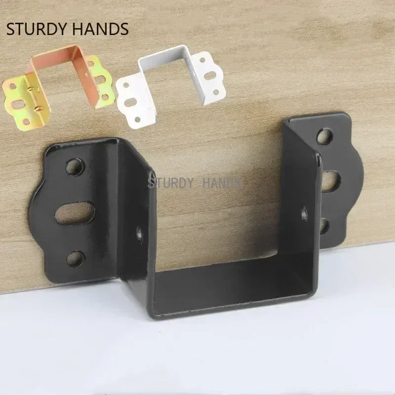 Furniture Hardware Connectors - 4 ピース/ロット冷間圧延鋼ベッドステッド固定アクセサリーベッドビームフックアップコーナーブラケットワードローブビームコネクタ家具ハードウェア