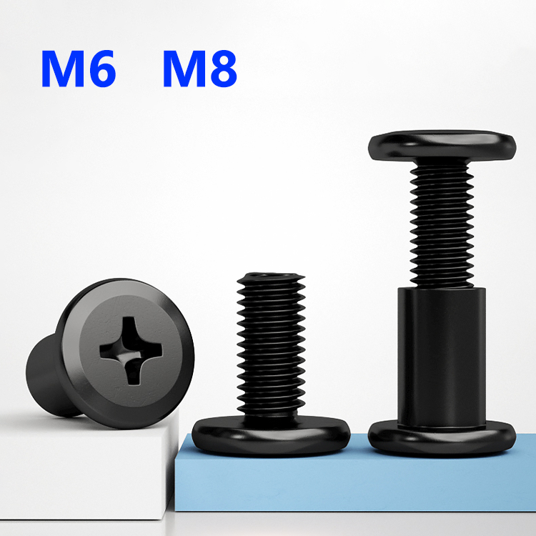 Furniture Hardware Barrel Nut - 黒色炭素鋼シカゴスクリューM6 M8バインディングポストバレルナット家具工芸品修理用金具