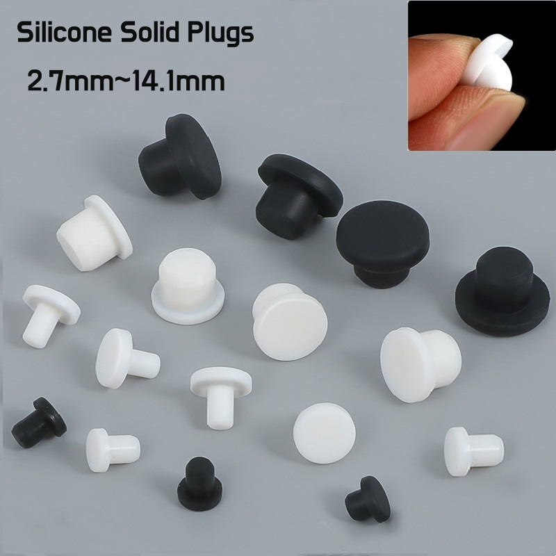 Furniture Screw Type - 黒白シリコンソリッドプラグ 2.7 〜 14.1 ミリメートル T