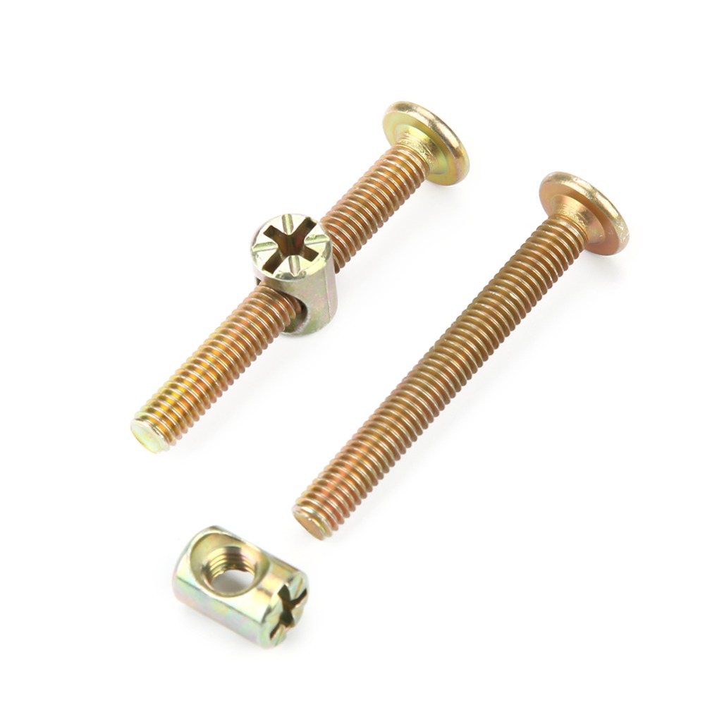 Furniture Hardware Barrel Nut - 10セット ユニバーサル六角頭家具ボルト フラット丸頭バレルナット 家具金具キット ベビーベッド用