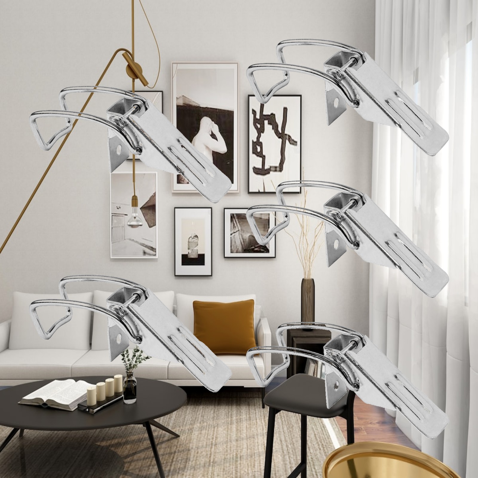 Furniture Hardware Accessories - 5x ラッチキャッチハスプ金属製頑丈なユニバーサル掃除機アクセサリー家具ドアハードウェア 30L 80L 15L 70L