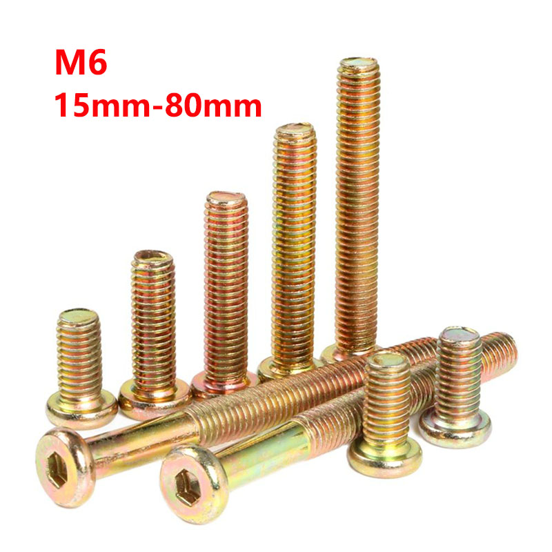 Furniture Hardware Barrel Nut - M6亜鉛メッキ六角ドライブソケットキャップ家具スクリューメトリックスレッドボルトナット家具ベビーベッドと椅子用