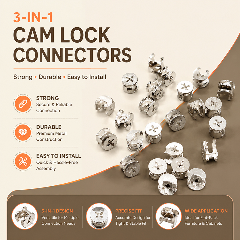 3-in-1偏心ホイール接合金具ノックダウン組立コネクターネ - Furniture Knock Down Hardware のレビューと価格