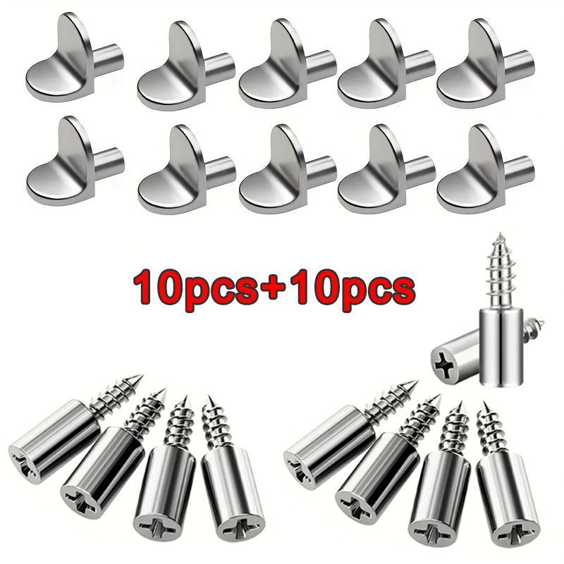 金属製棚支持ペグ、2種類のT型棚ピンとセルフタッピングネジ式 - Furniture Screw Type のレビューと価格