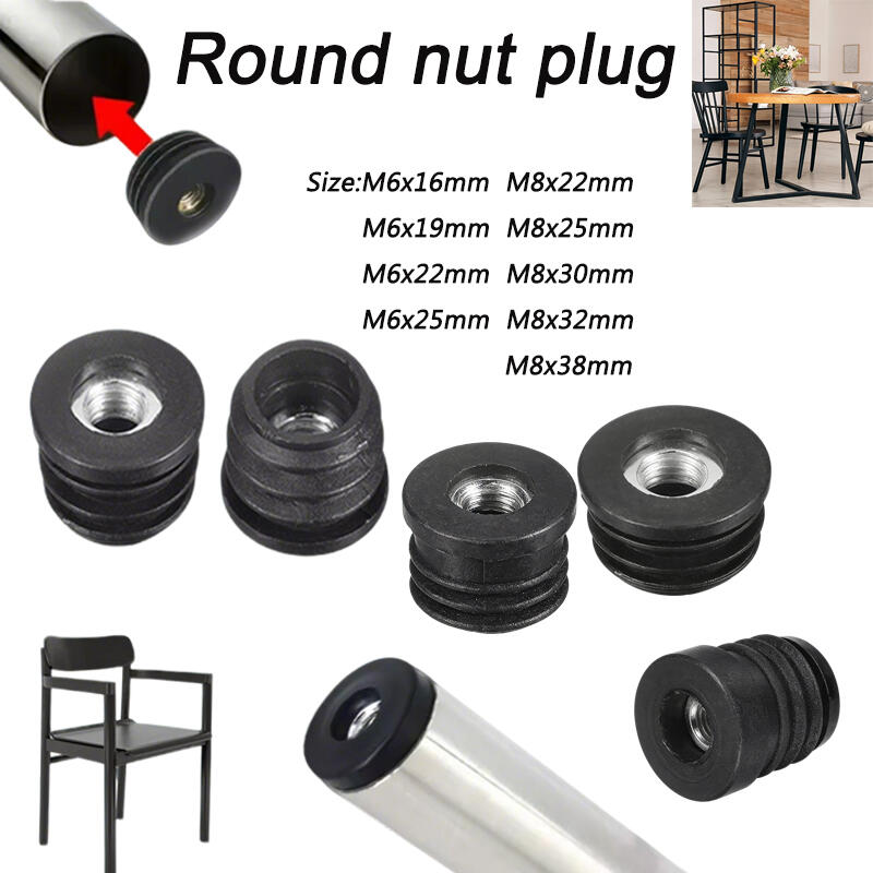 4/8/12 個ラウンドナットホールプラグ黒丸プラスチックパ - Furniture Hardware Connectors のレビューと価格