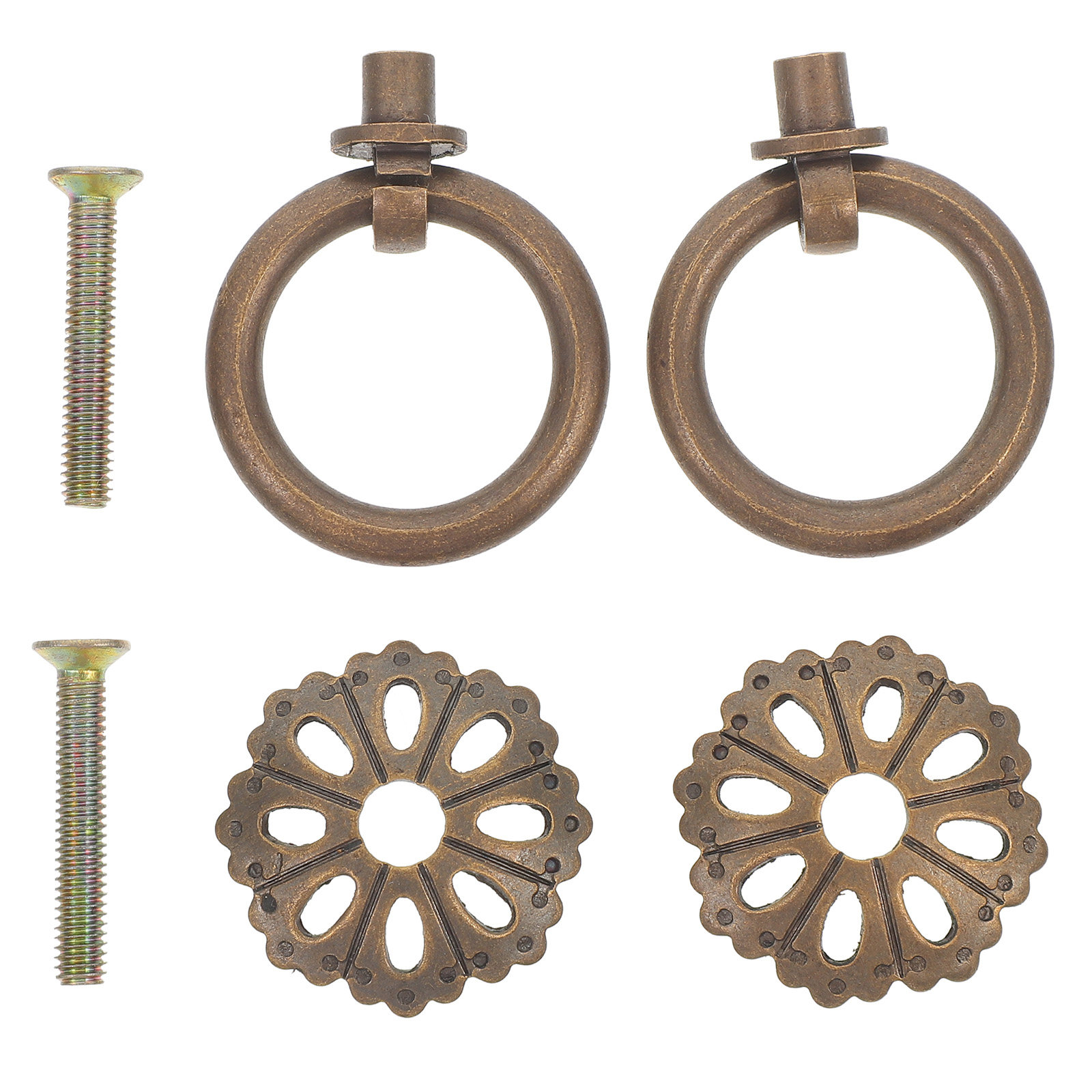 家具用取っ手2個、キャビネットドアノブ、アンティーク調の金属 - Vintage Furniture Hardware Replacement のレビューと価格