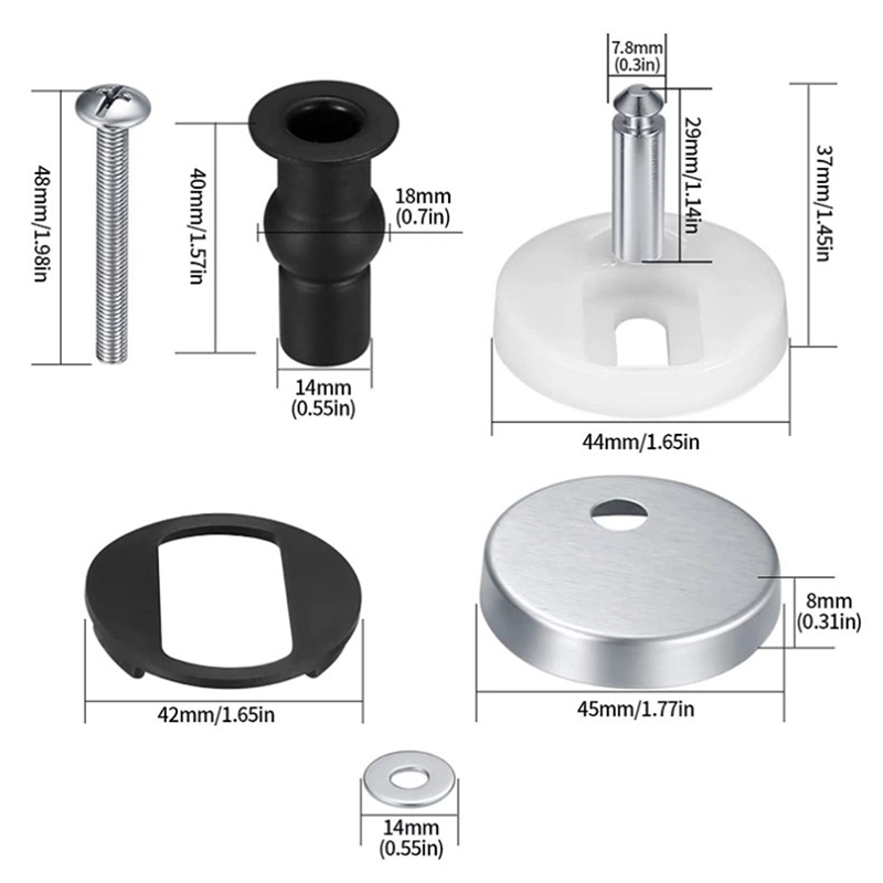 2 個の便座トップ固定ヒンジパック取り付け交換用リリースクイ - Furniture Screw Type のレビューと価格