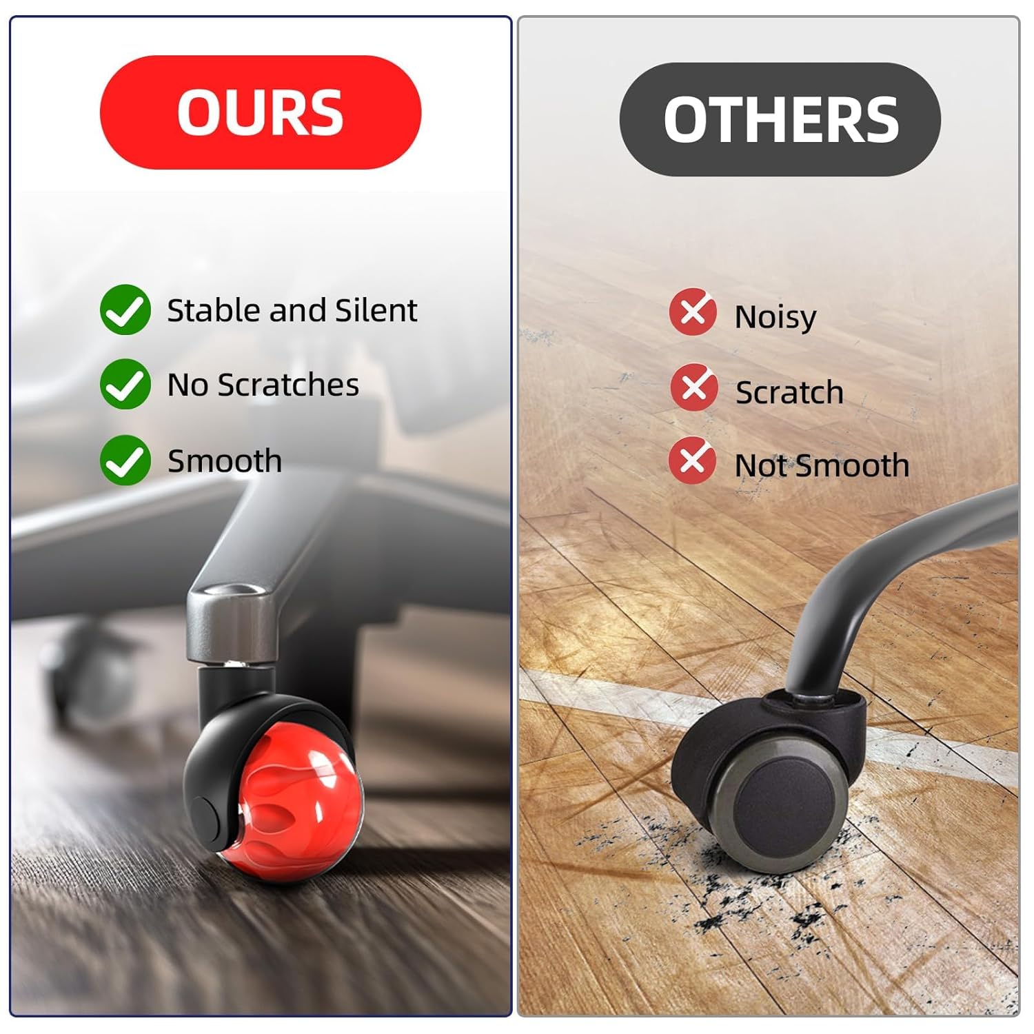(5個パック) 2インチボール型家具オフィスチェアホイール  - Furniture Screw Type のレビューと価格
