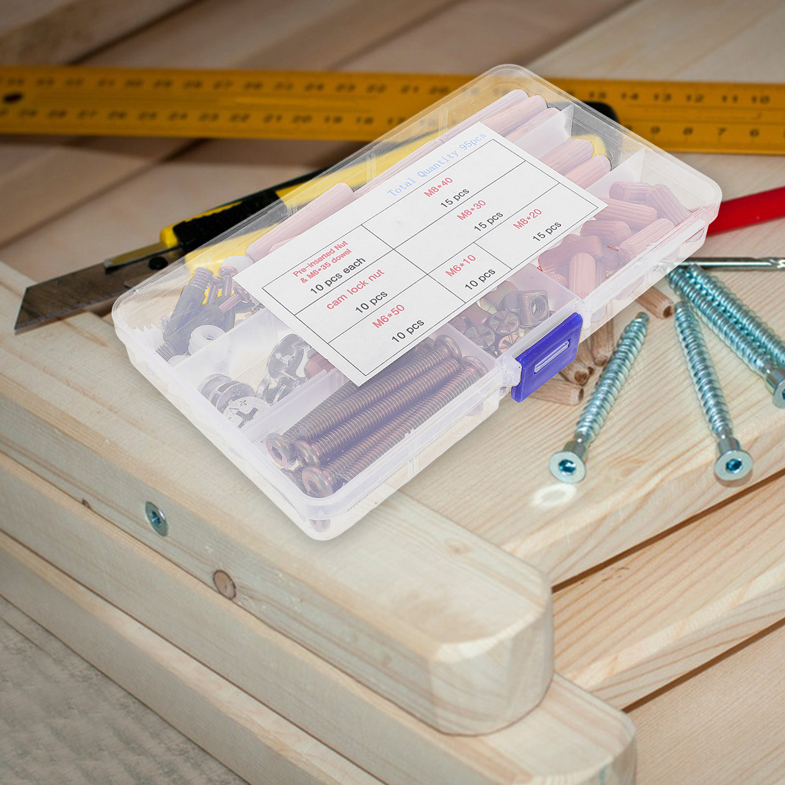 95個入り 家具用ネジ・ボルトセット、二段ベッド用金具交換キ - Furniture Hardware Barrel Nut のレビューと価格