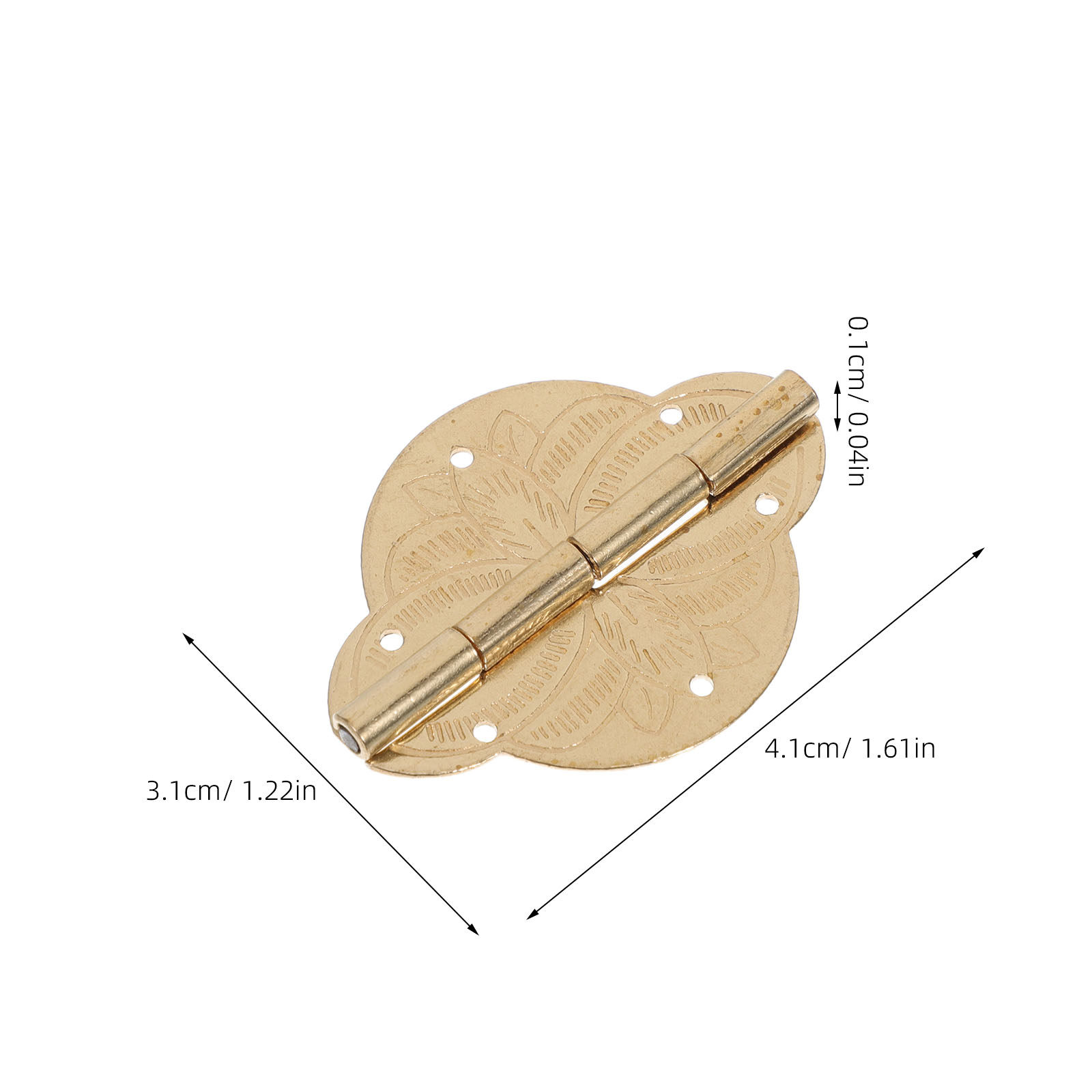 4個入り、真鍮製のジュエリーボックス用蝶番。6穴、アンティー - Vintage Furniture Hardware Replacement のレビューと価格