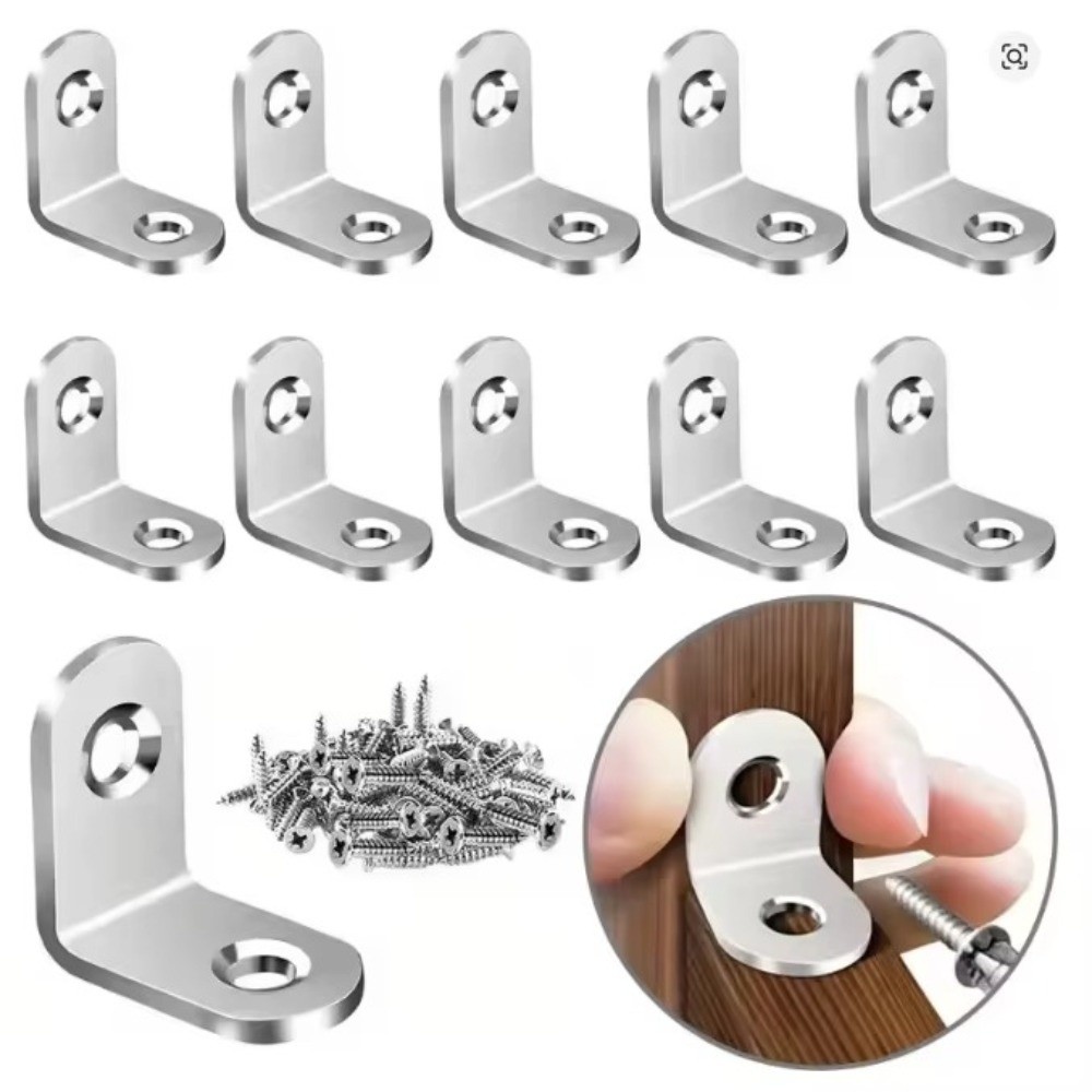 10 個ステンレス鋼直角コーナーブレース小型安定コネクタアン - Furniture Hardware Connectors のレビューと価格