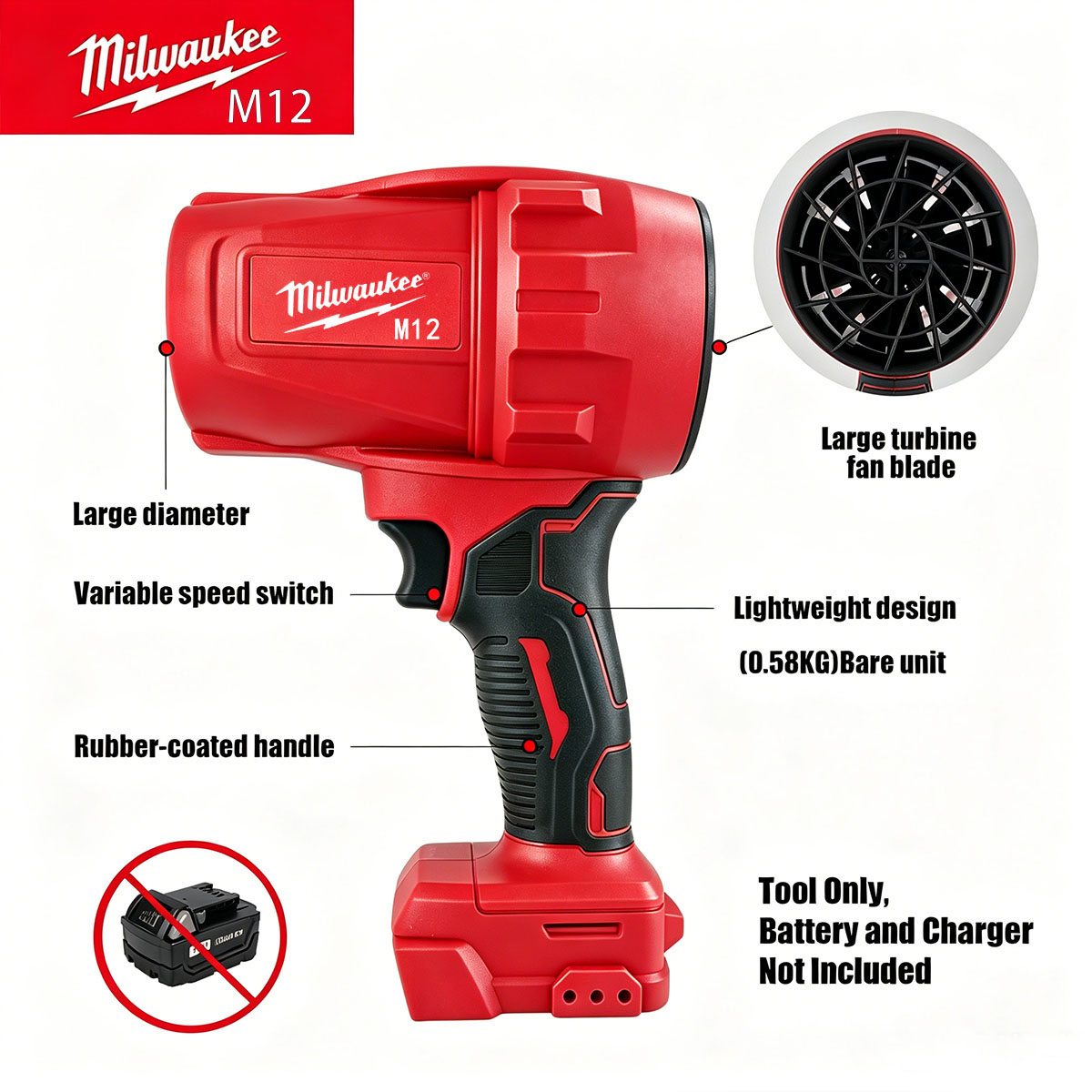 ミルウォーキー M12 コードレスブロワー 700W 300 - Milwaukee Drill M12 Fuel のレビューと価格