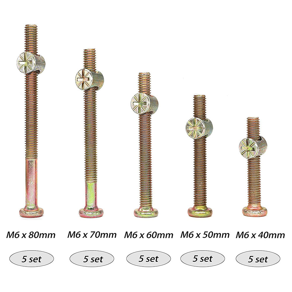 M6六角穴付きボルト、クロスダボナット付き、家具接続ボルト、 - Furniture Hardware Barrel Nut のレビューと価格
