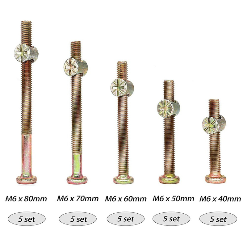 50個入り亜鉛メッキ家具用ネジボルトセットM6バレルナットと - Furniture Hardware Barrel Nut のレビューと価格